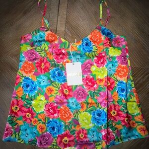 NWT Show Me Your MuMu Spotlight Tank Bright Floral tank 💐 women’s adjustable top